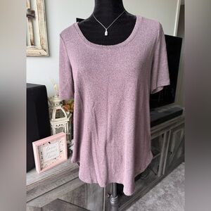 Maurices Short Sleeve Scoop Neck Top in Mauve Pink